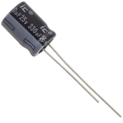 [RAW] 1 x Aluminum Electrolytic Capacitor 330uF 25V 20% 8x11.5mm Radial Illinois