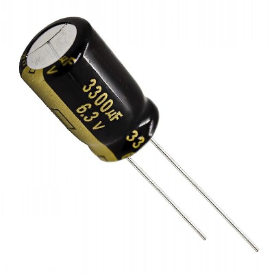 [RAW] 1 x Aluminum Electrolytic Capacitor 3300uF 6.3V 20% 12.5x20mm FM Radial Panasonic - EEU-FM0J332