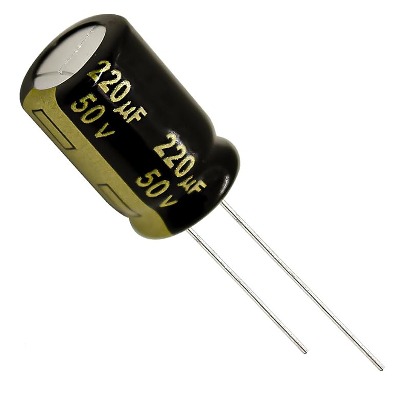 [RAW] 1 x Aluminum Electrolytic Capacitor 220uF 50V 20% 10x16mm FM Radial Panasonic - EEU-FM1H221