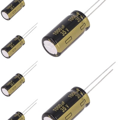 6 x Aluminum Electrolytic Capacitor 1000uF 35V 20% 12x25mm FM Radial Panasonic - EEU-FM1V102