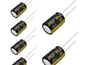6 x Aluminum Electrolytic Capacitor 470uF 25V 20% 10x16mm FM Radial Panasonic - EEU-FM1E471